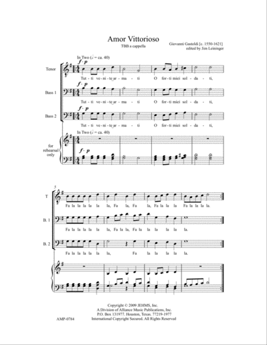 Amor Vittorioso 3-Part scores gallery preview page 2