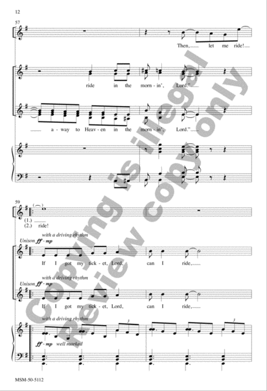 If I Got My Ticket (SSAA) SSAA scores gallery preview page 12