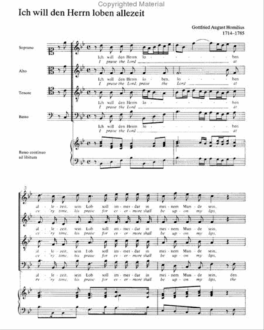 Ich will den Herrn loben allezeit (I) 4-Part scores gallery preview page 2
