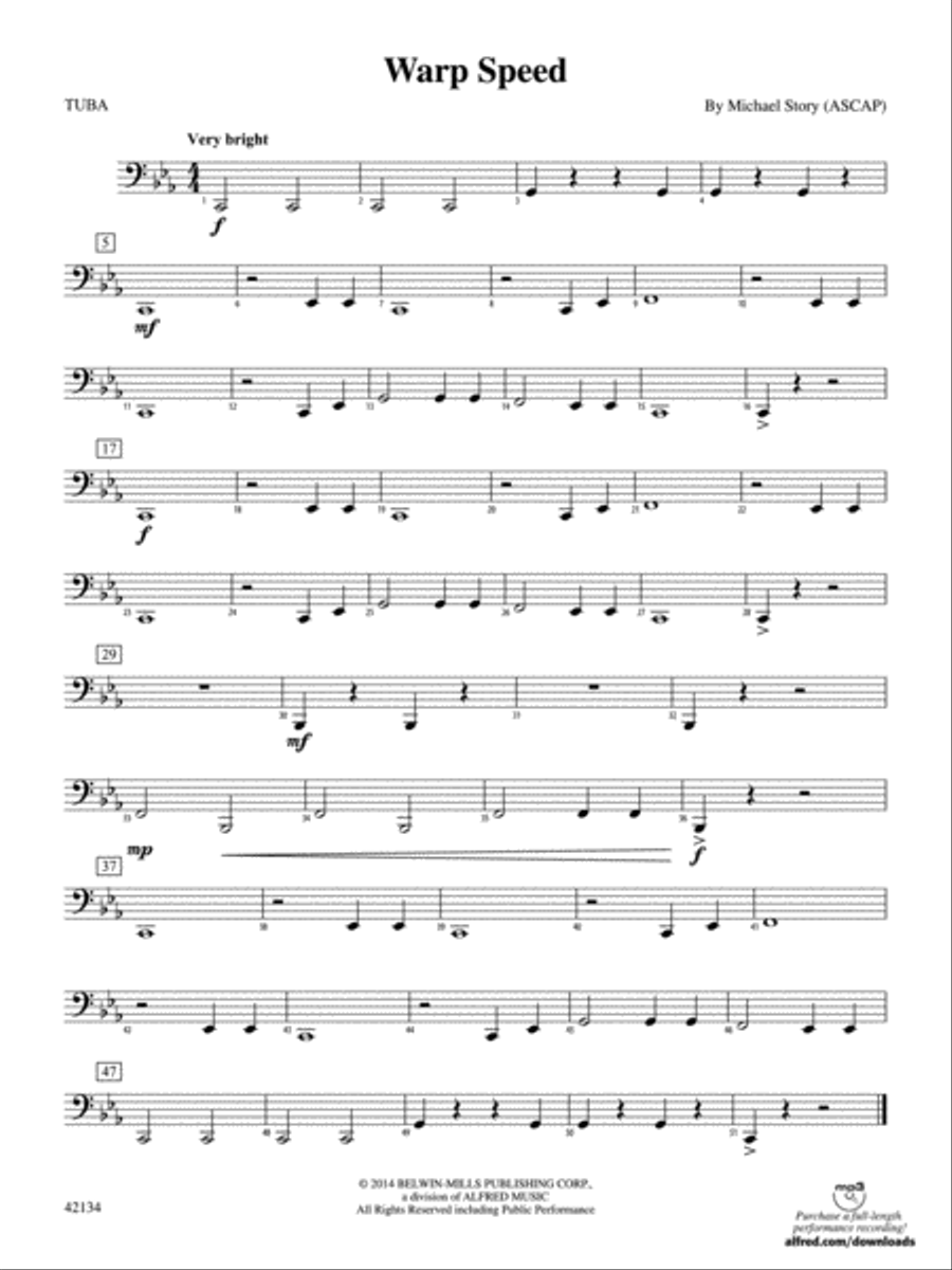 Warp Speed: Tuba Concert Band scores gallery preview page 1