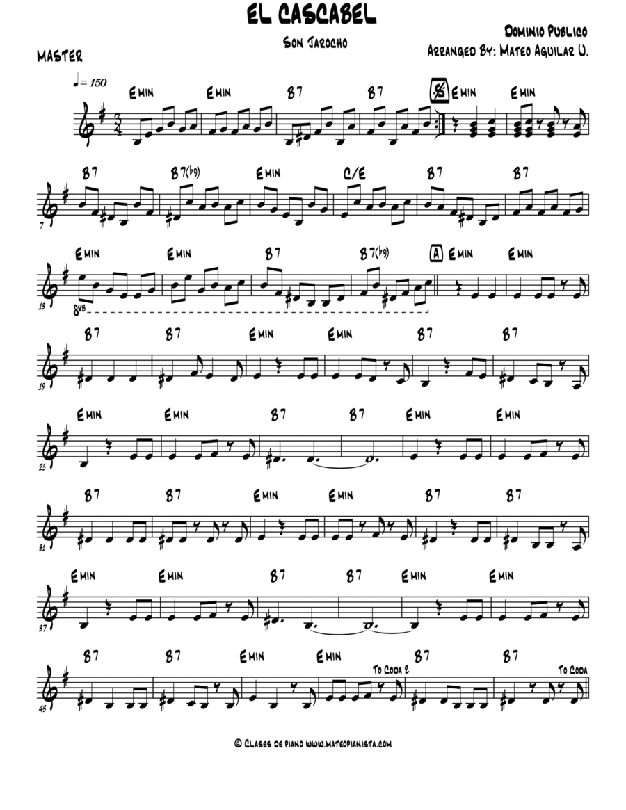 El Cascabel Piano Solo scores gallery preview page 1