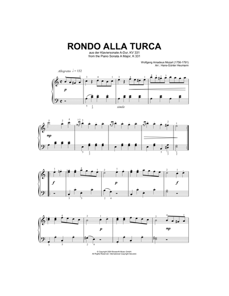 Rondo Alla Turca, from Piano Sonata A Major, K331 (arr. Heumann)