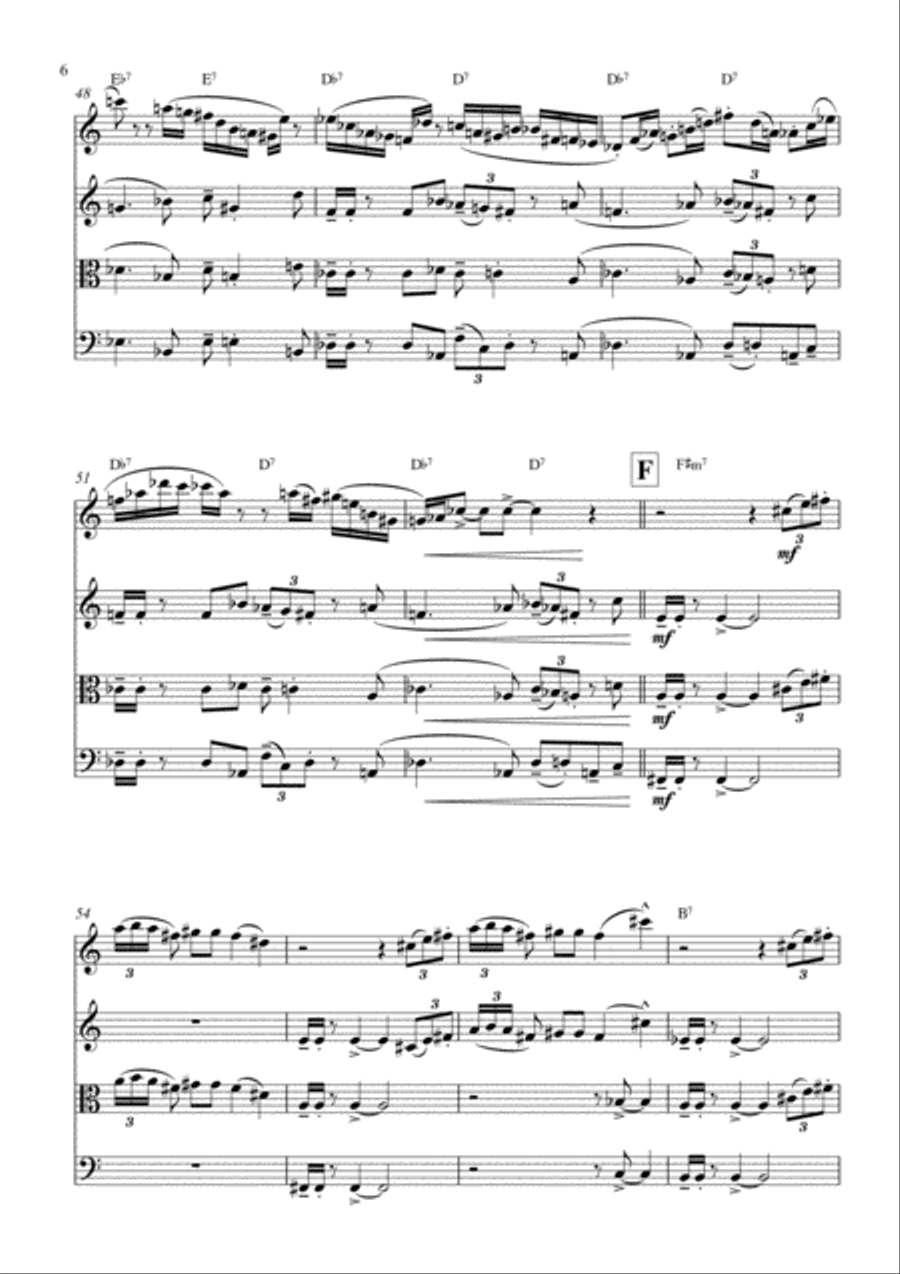 Epistrophy String Quartet scores gallery preview page 6