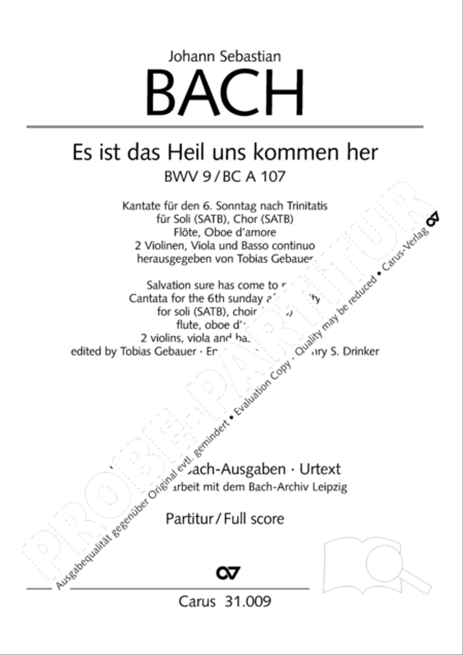 Salvation sure has come to man (Es ist das Heil uns kommen her) 4-Part scores gallery preview page 2
