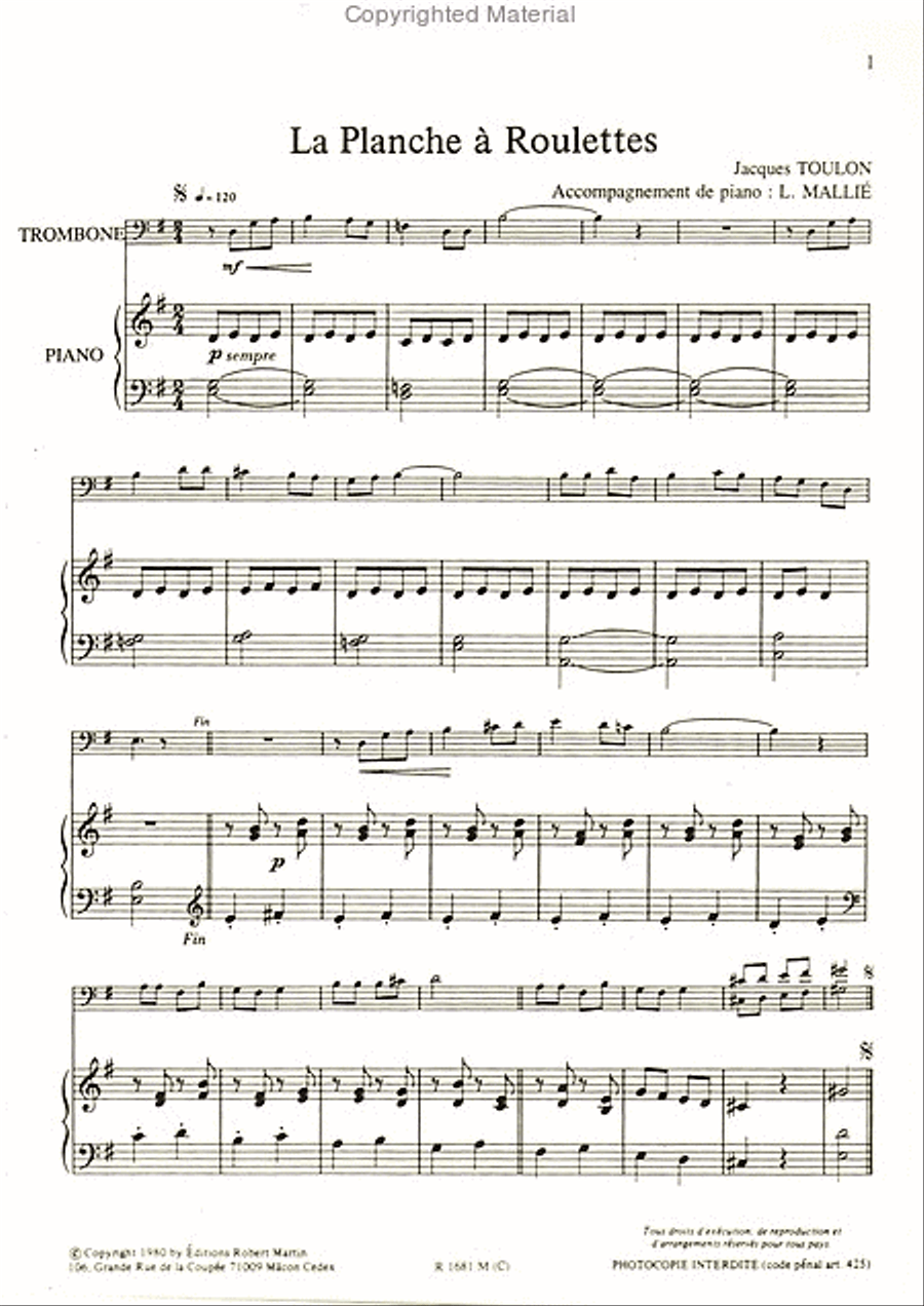 Poupée qui ferme les yeux + la planche à roulettes Piano Accompaniment scores gallery preview page 2