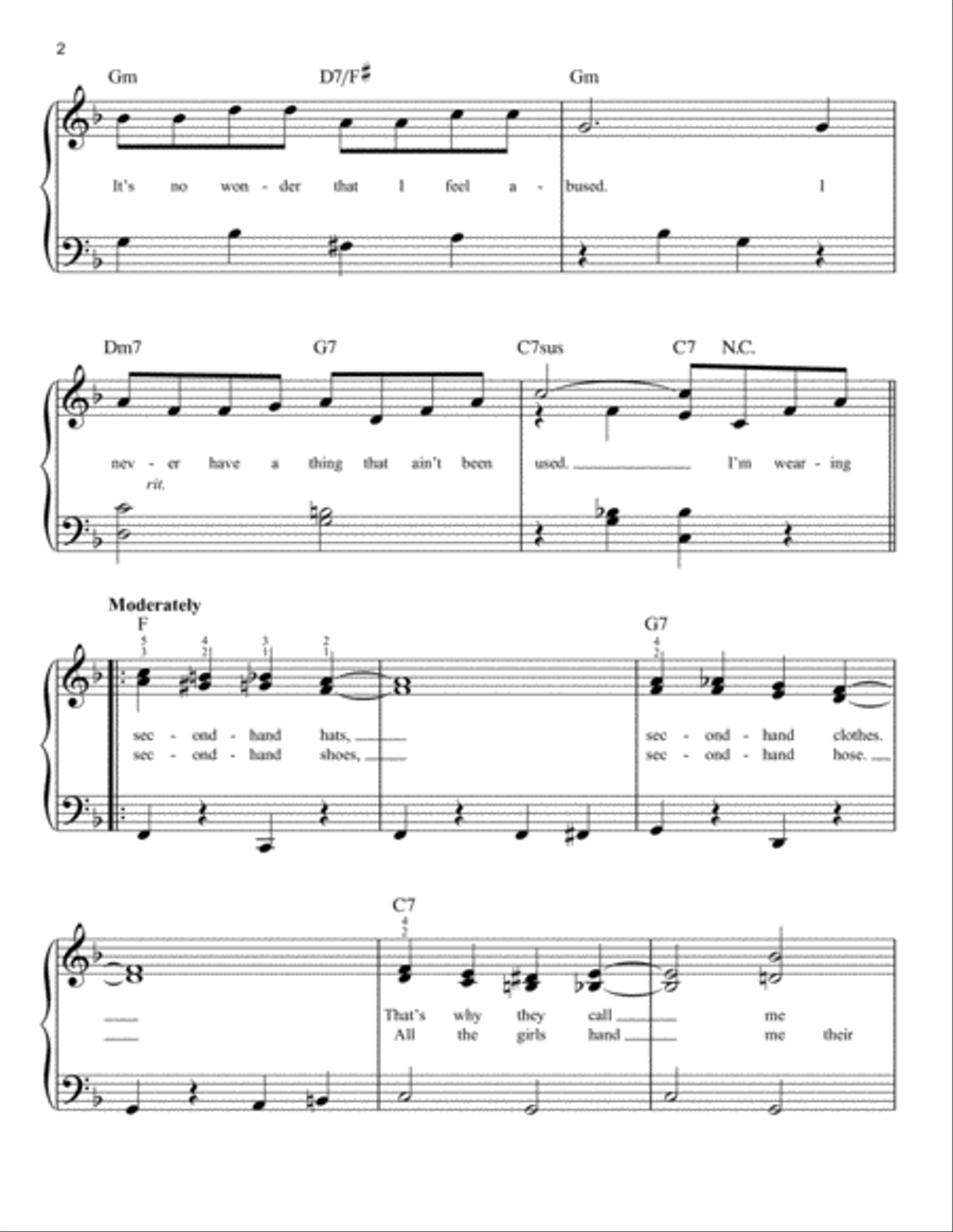 Second Hand Rose Easy Piano scores gallery preview page 2