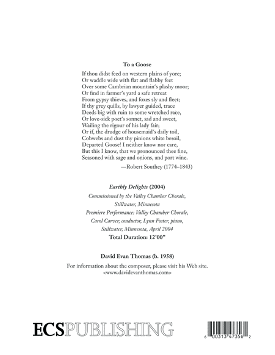 Earthly Delights: 3. To a Goose 4-Part scores gallery preview page 9