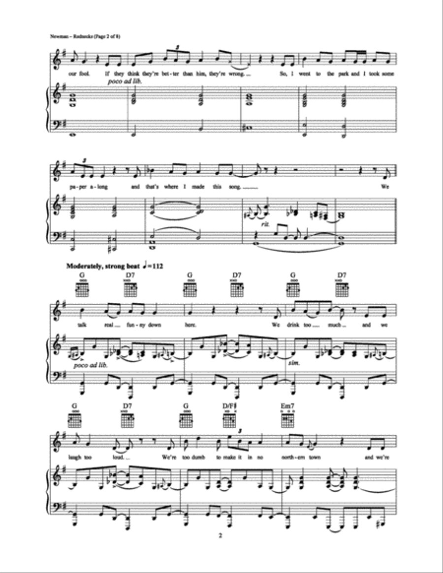 Rednecks Rednecks Piano, Vocal, Guitar scores gallery preview page 2