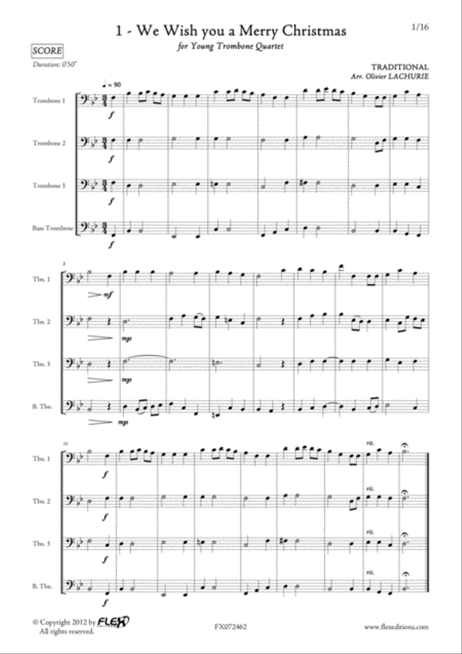 8 Chants de Noel Trombone Quartet scores gallery preview page 2