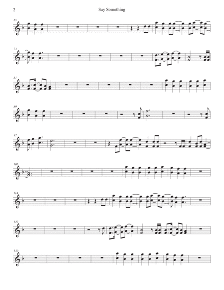 Say Something Violin Solo scores gallery preview page 2