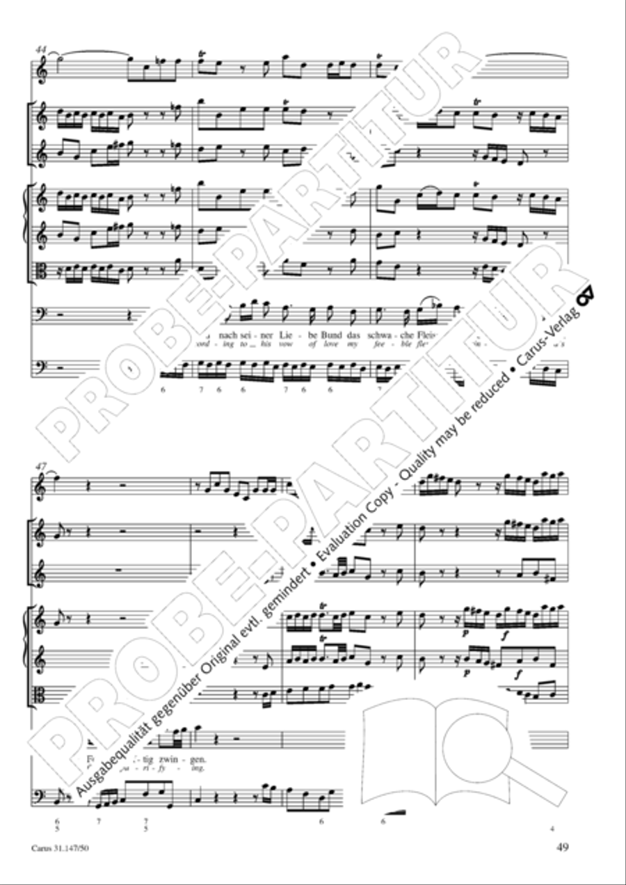 Heart and mouth and thought and action (Herz und Mund und Tat und Leben) (Herz und Mund und Tat und Leben) 4-Part scores gallery preview page 50