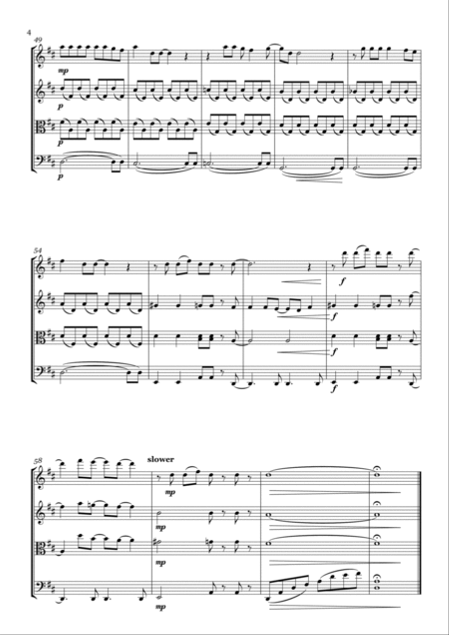 Make You Feel My Love String Quartet scores gallery preview page 4