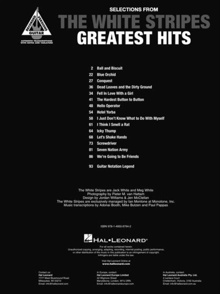 Selections from The White Stripes Greatest Hits Electric Guitar scores gallery preview page 3