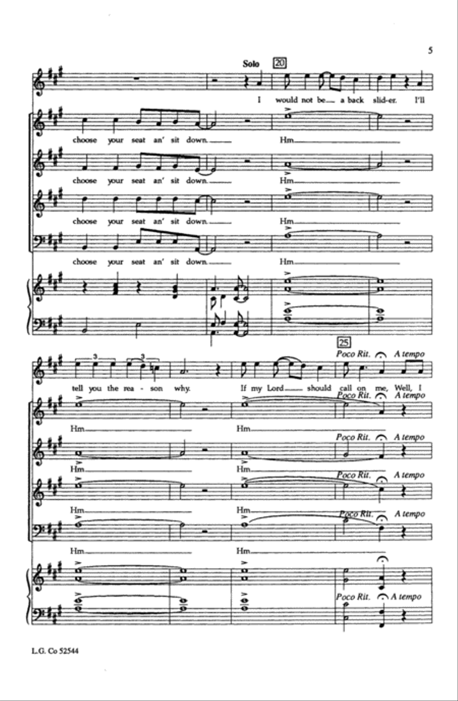 Plenty Good Room (Sit Down Servant) Choir scores gallery preview page 3