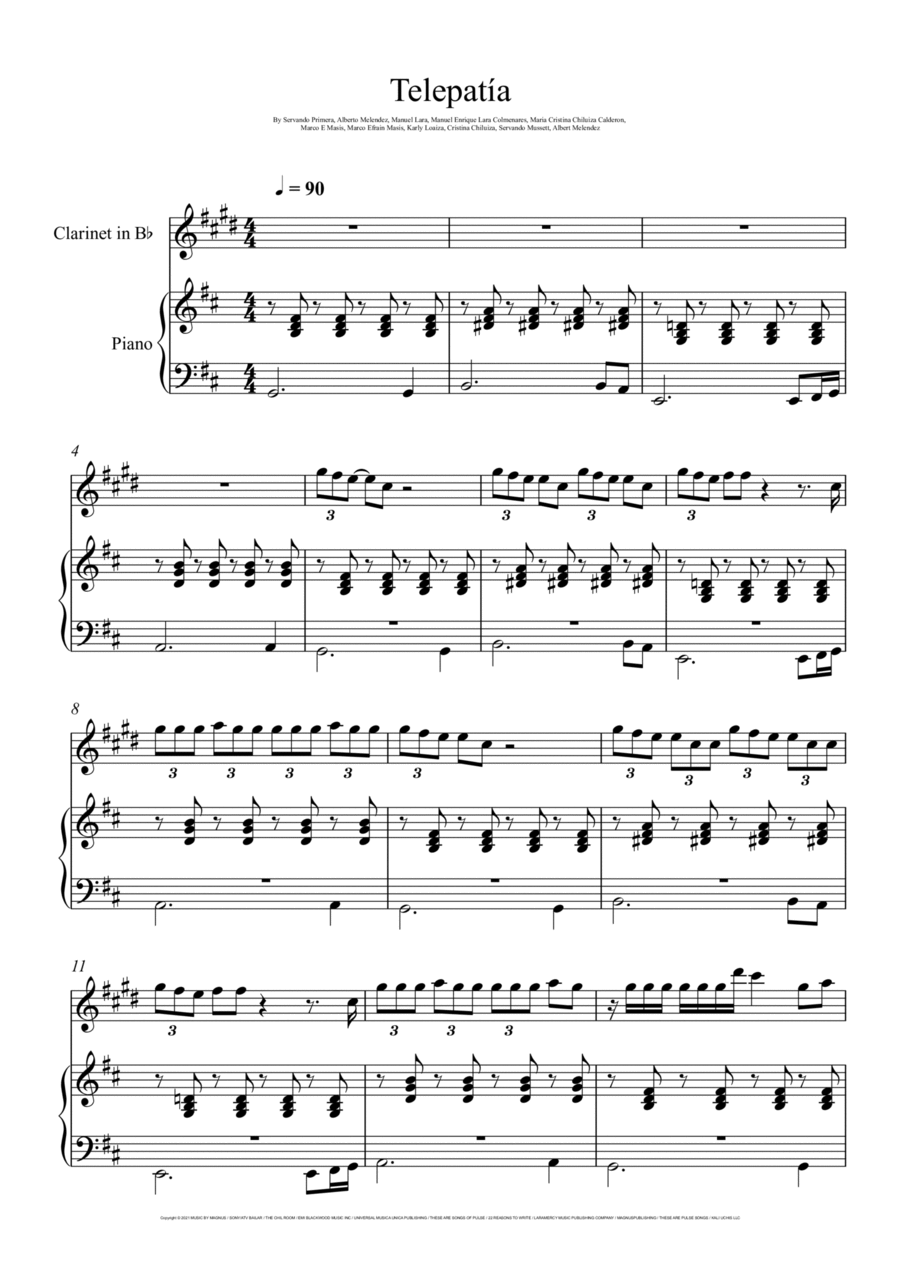 Telepatia Woodwind Duet scores gallery preview page 1