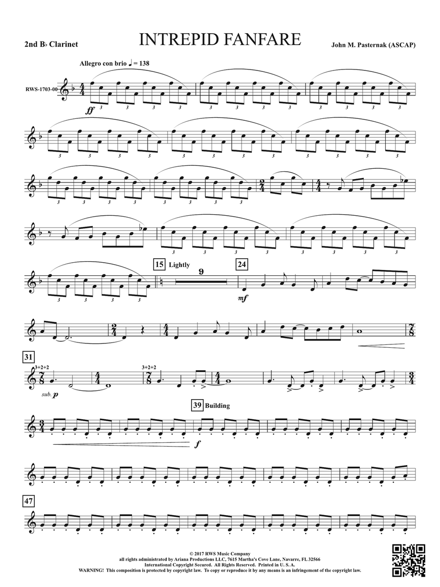 Intrepid Fanfare: 2nd B-flat Clarinet