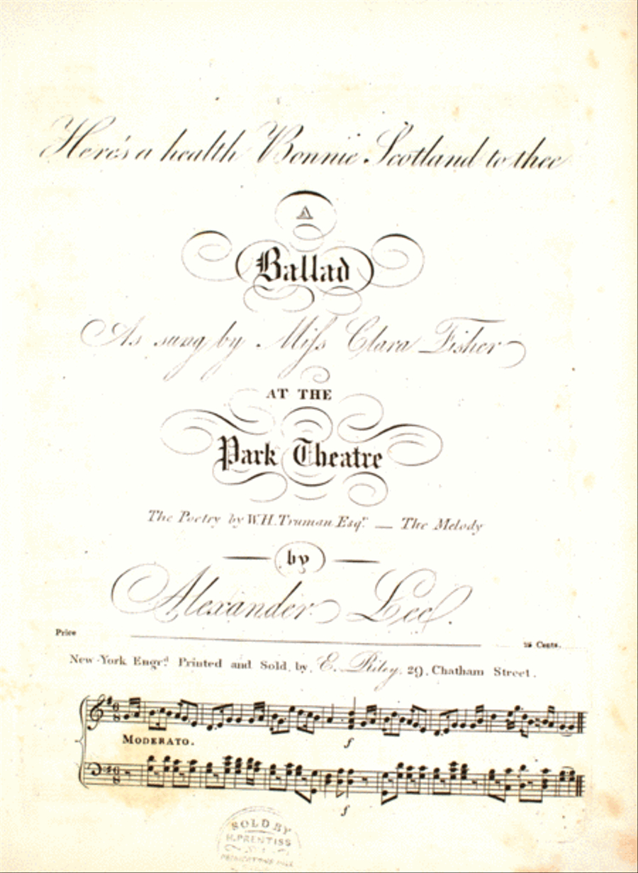 Here's a Health Bonnie Scotland to Thee. A Ballad Voice scores gallery preview page 1