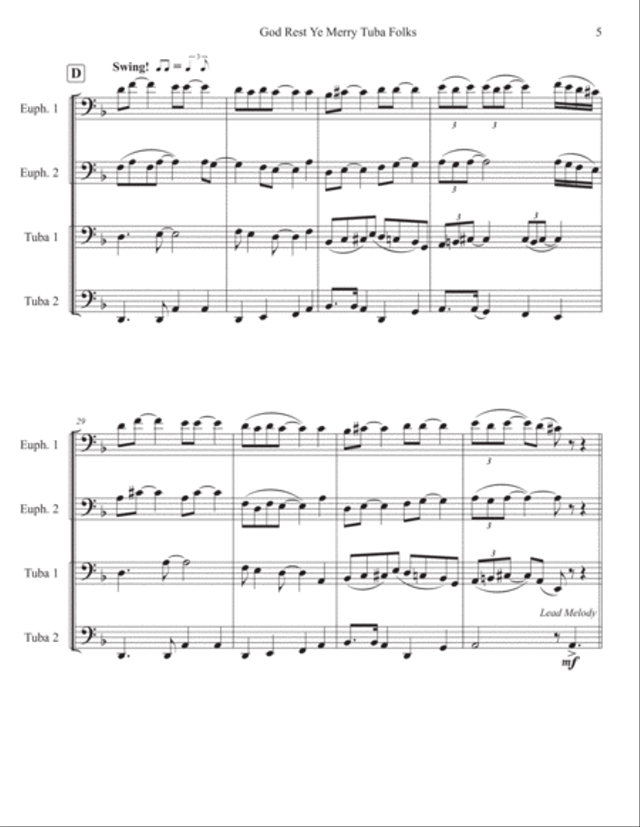 God Rest Ye Merry Tuba Folks Brass Ensemble scores gallery preview page 5