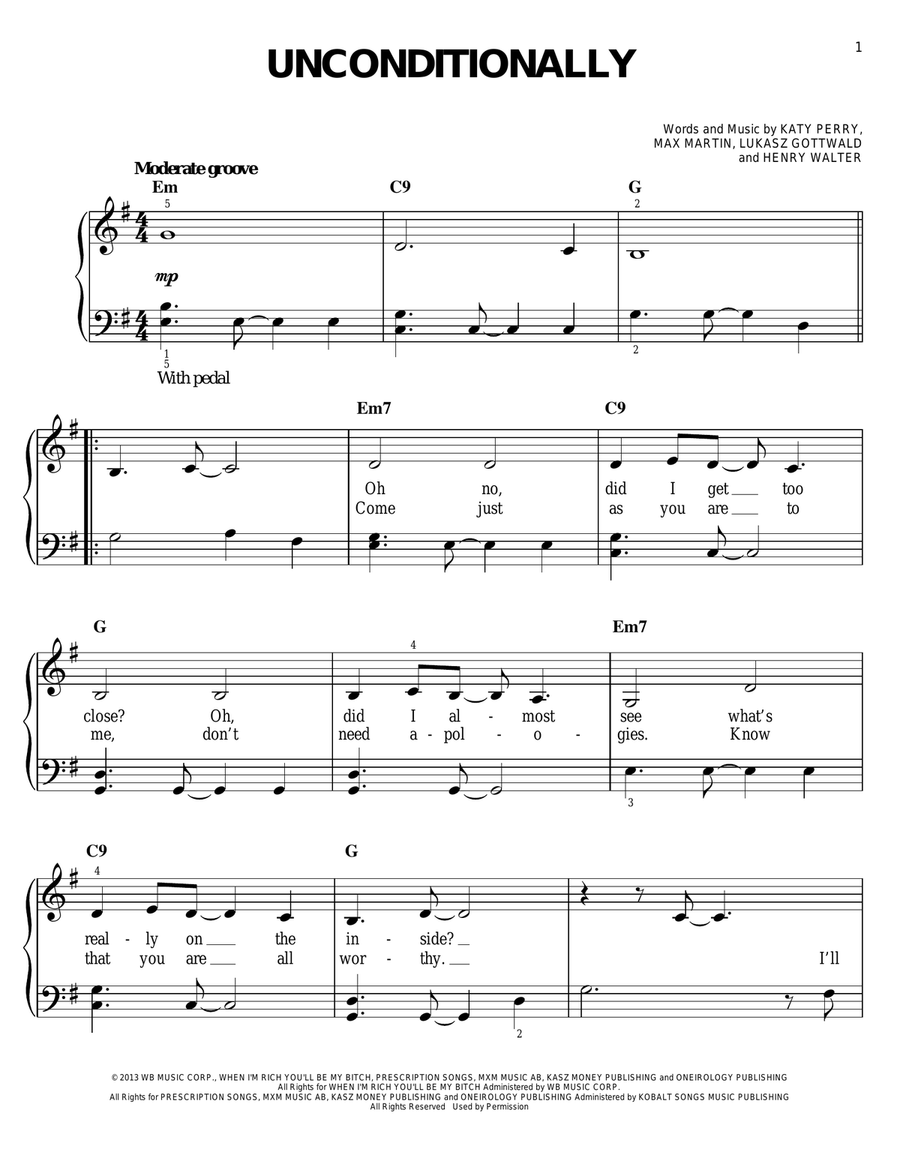 Unconditionally Easy Piano scores gallery preview page 1