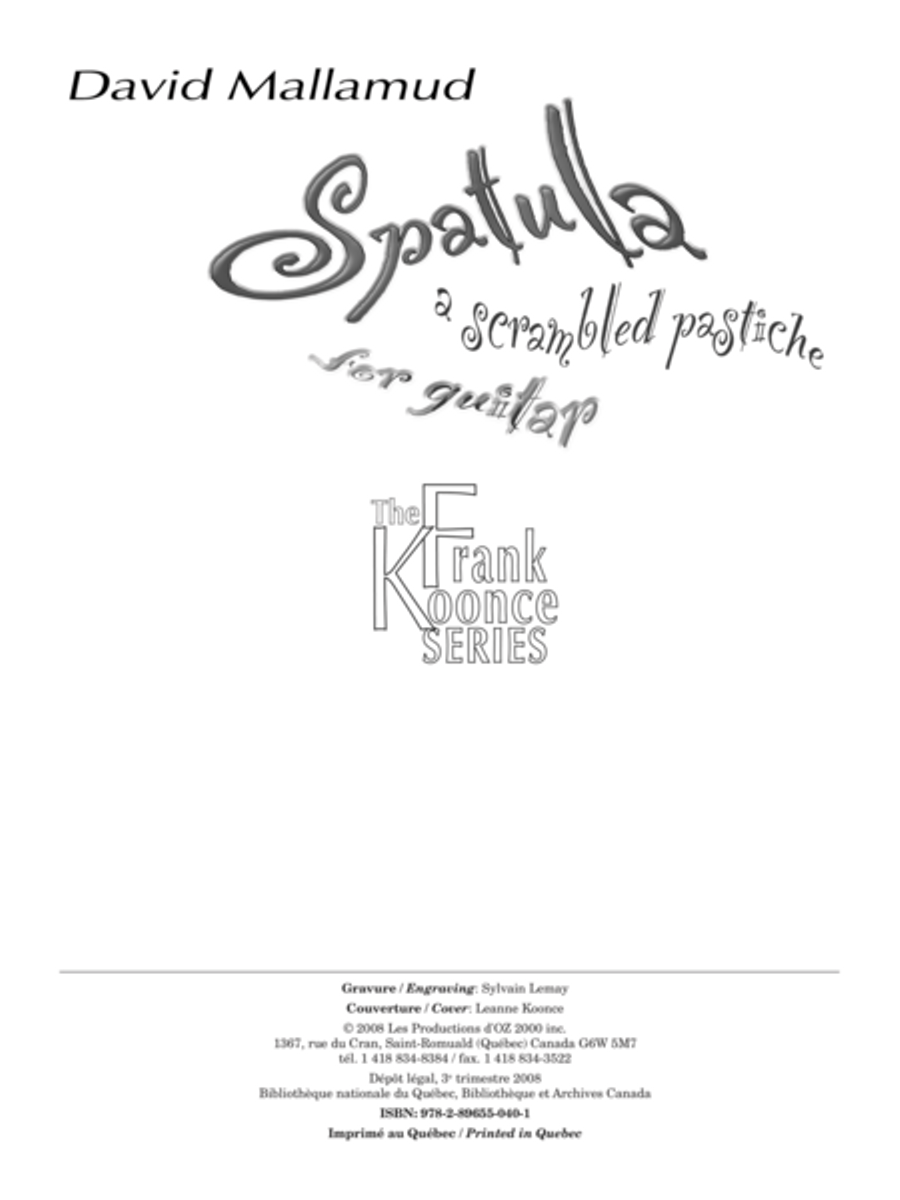 Spatula (a scrambled pastiche) Classical Guitar scores gallery preview page 1