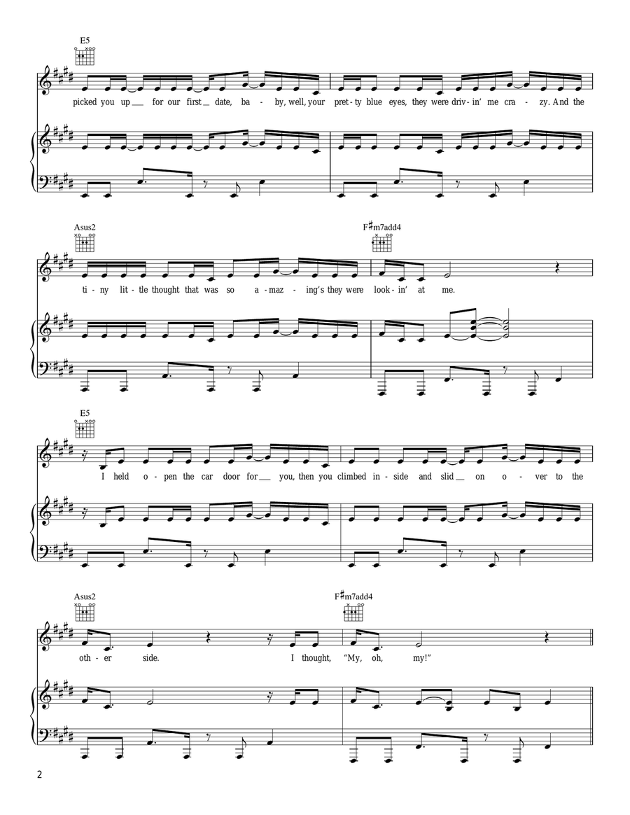 Sweet Thing Piano, Vocal, Guitar scores gallery preview page 2