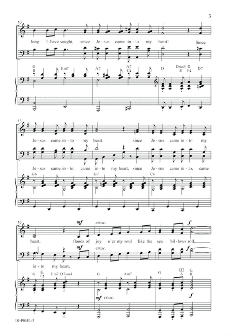 Since Jesus Came Into My Heart 4-Part scores gallery preview page 3