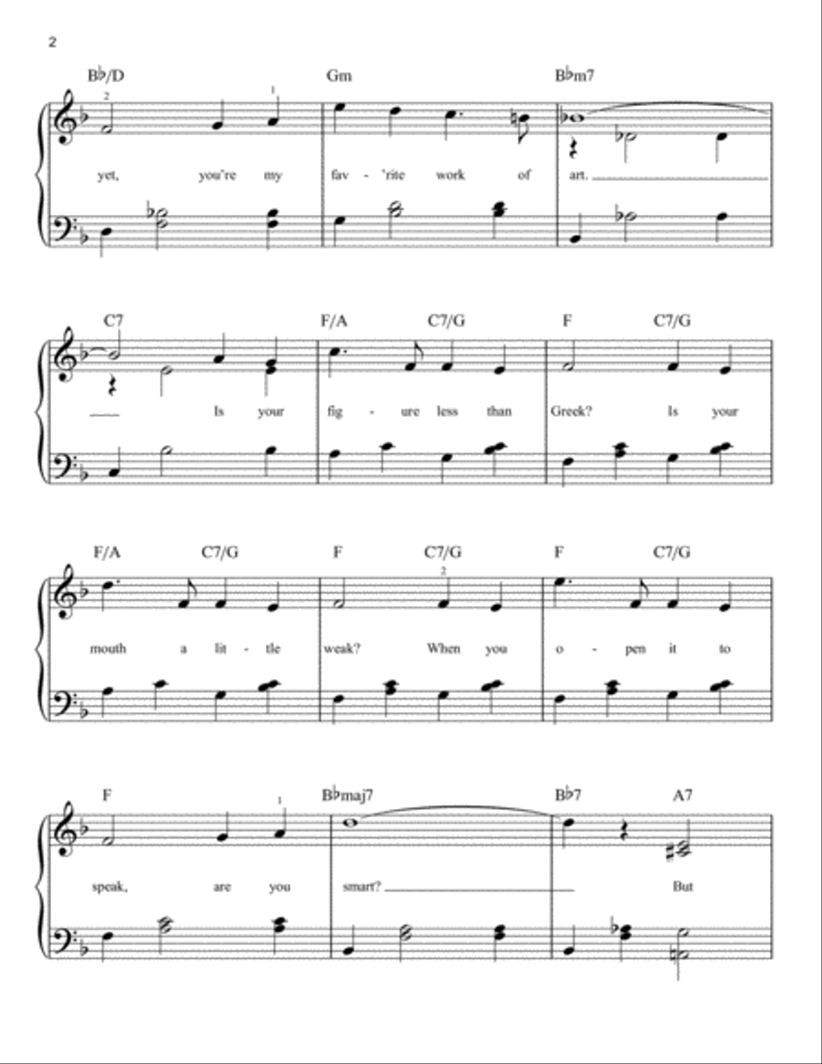 My Funny Valentine My Funny Valentine Easy Piano scores gallery preview page 2
