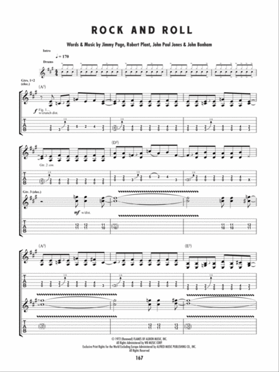 Rock and Roll Guitar Tablature scores gallery preview page 1