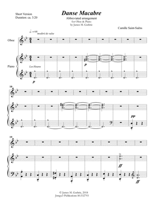 Saint-Saëns: Danse Macabre for Oboe & Piano Short Version