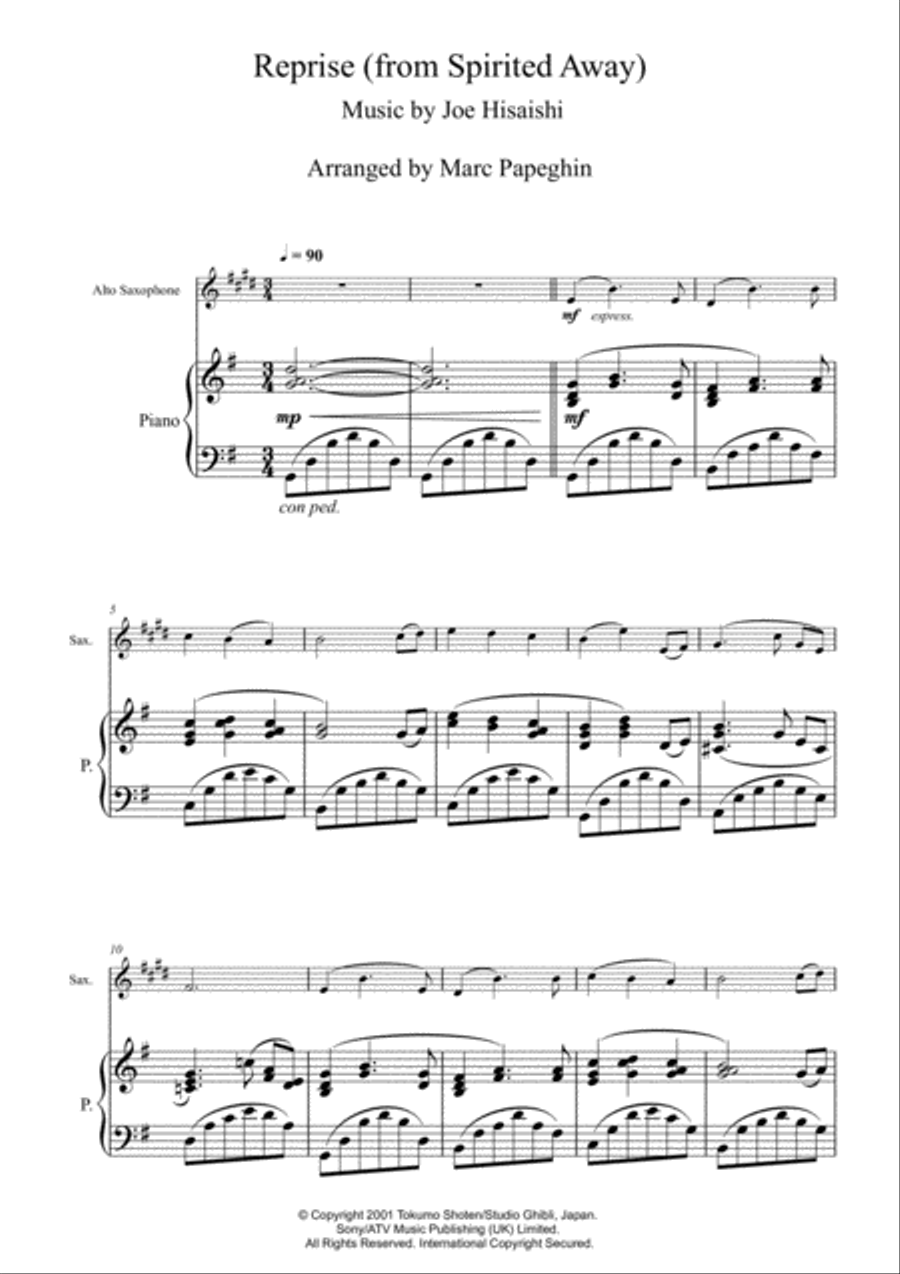 Reprise Alto Saxophone scores gallery preview page 2