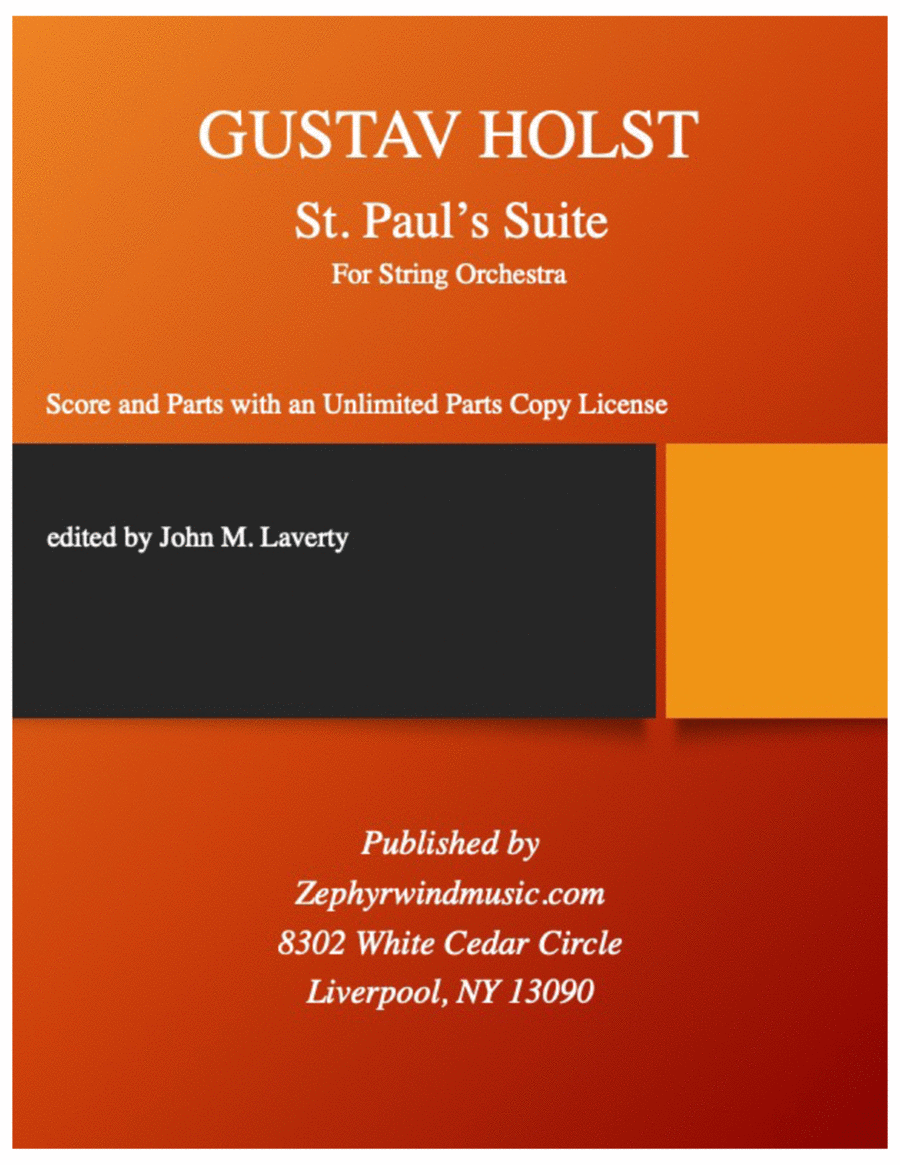 St. Paul's Suite for String Orchestra String Orchestra scores gallery preview page 1
