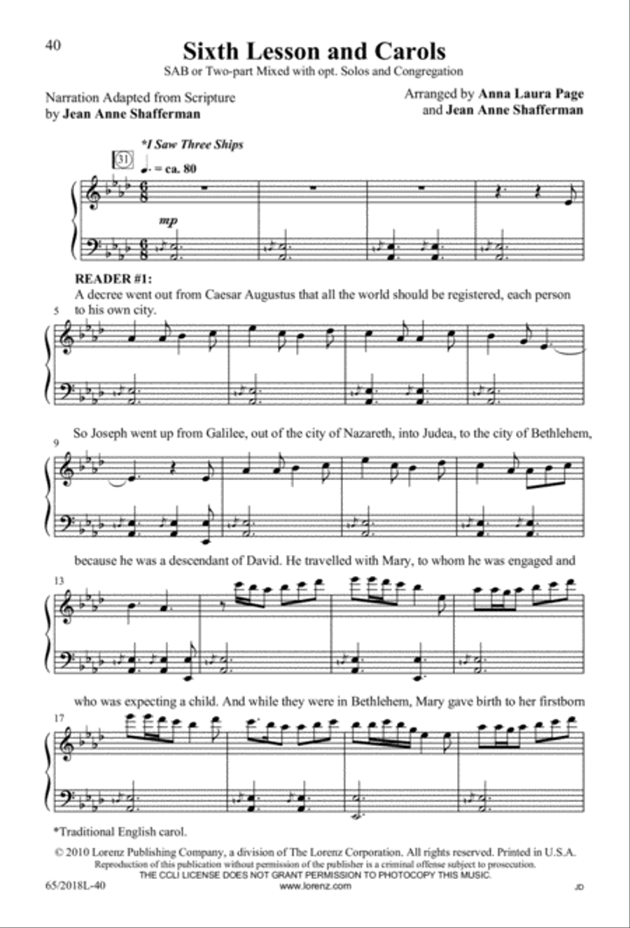 A Ceremony of Lessons and Carols 3-Part scores gallery preview page 41