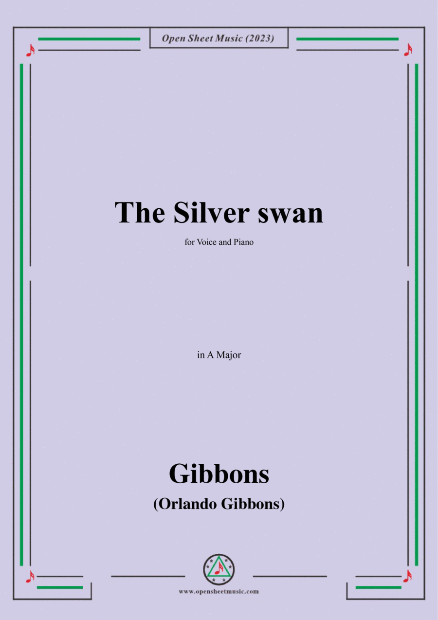 O. Gibbons-The Silver swan,in A Major Voice scores gallery preview page 1