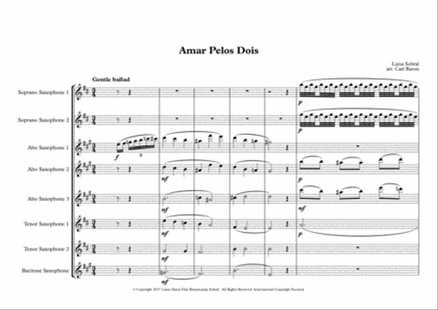 Amar Pelos Dois Woodwind Ensemble scores gallery preview page 1
