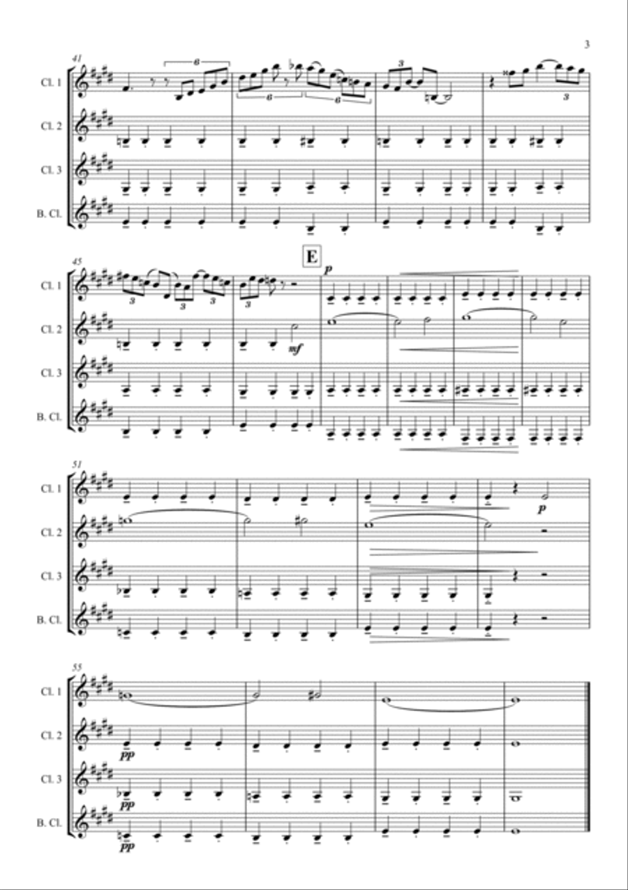 Manoir De Mes Reves (django's Castle) Clarinet Quartet scores gallery preview page 3