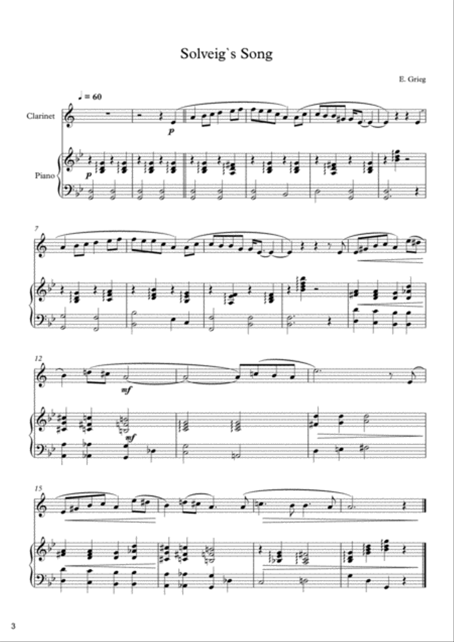 10 Easy Classical Pieces For Clarinet & Piano Clarinet Solo scores gallery preview page 4