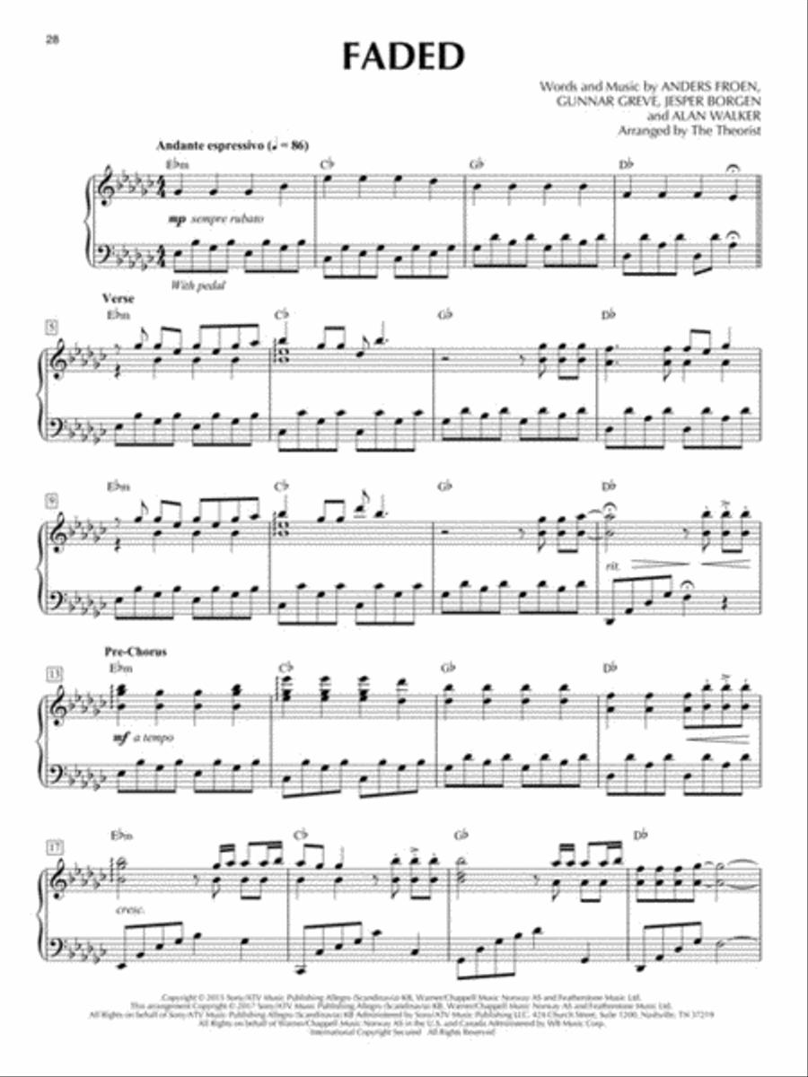 Popular sales piano covers