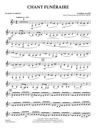 Chant Funeraire (arr. Myron Moss) - Bb Bass Clarinet