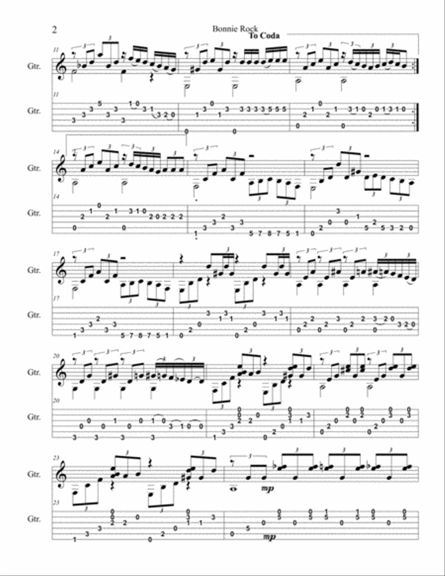 Bonnie Rock Bonnie Rock Guitar Tablature scores gallery preview page 2