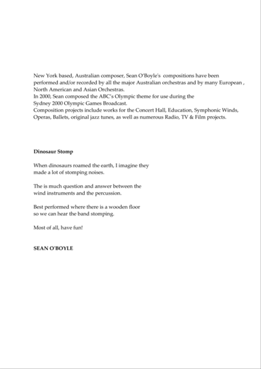 Dinosaur Stomp - Score Dinosaur Stomp - Score Concert Band scores gallery preview page 2