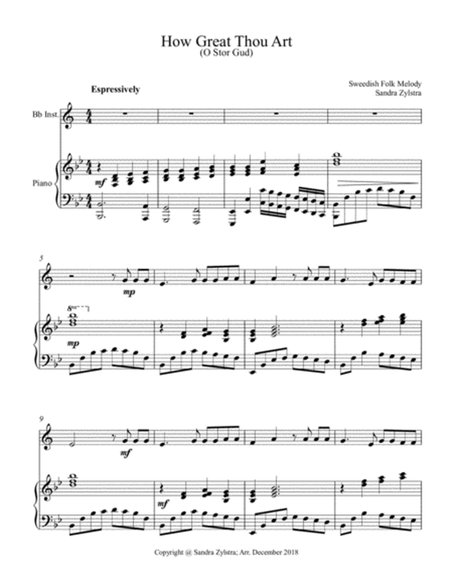 How Great Thou Art (treble Bb instrument solo) image number null