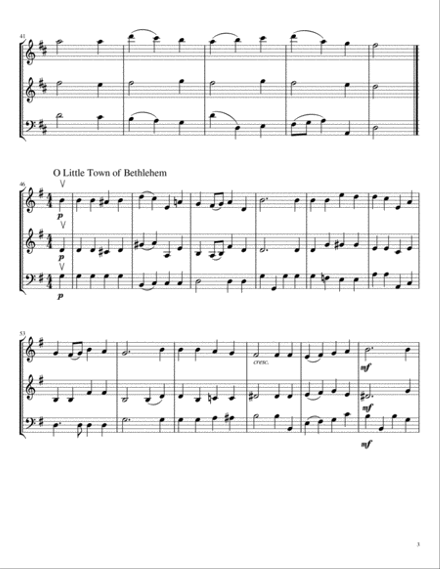 Carols for String Trio (two violins and cello), Volume I String Trio scores gallery preview page 4