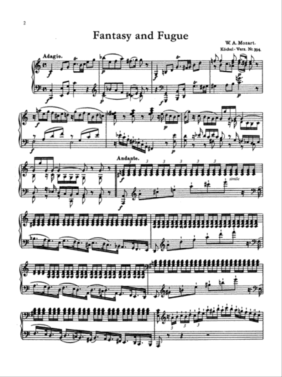 Fantasy and Fugue, K. 394 and Fantasies, K. 396 and 397 (Urtext) Piano Solo scores gallery preview page 3