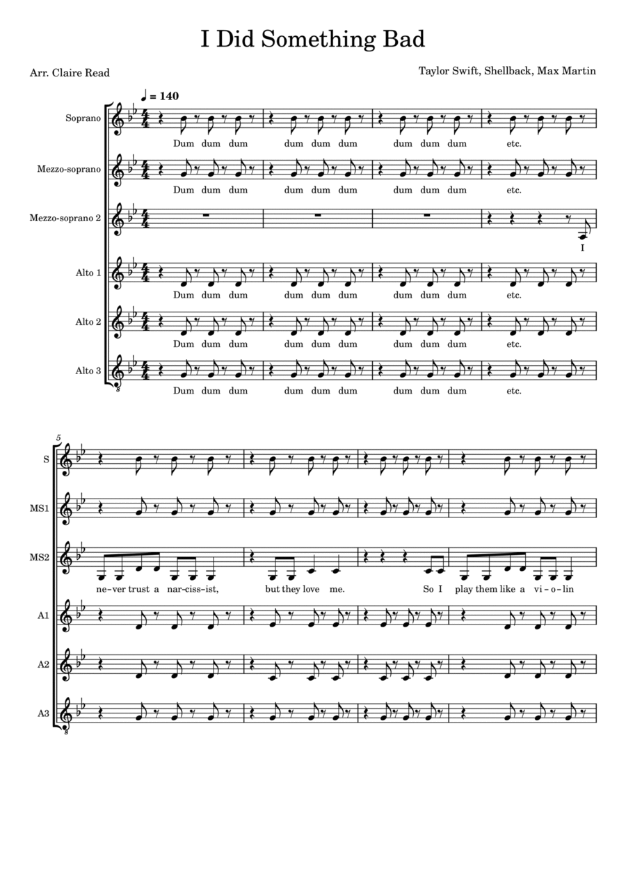 I Did Something Bad SSAA scores gallery preview page 1