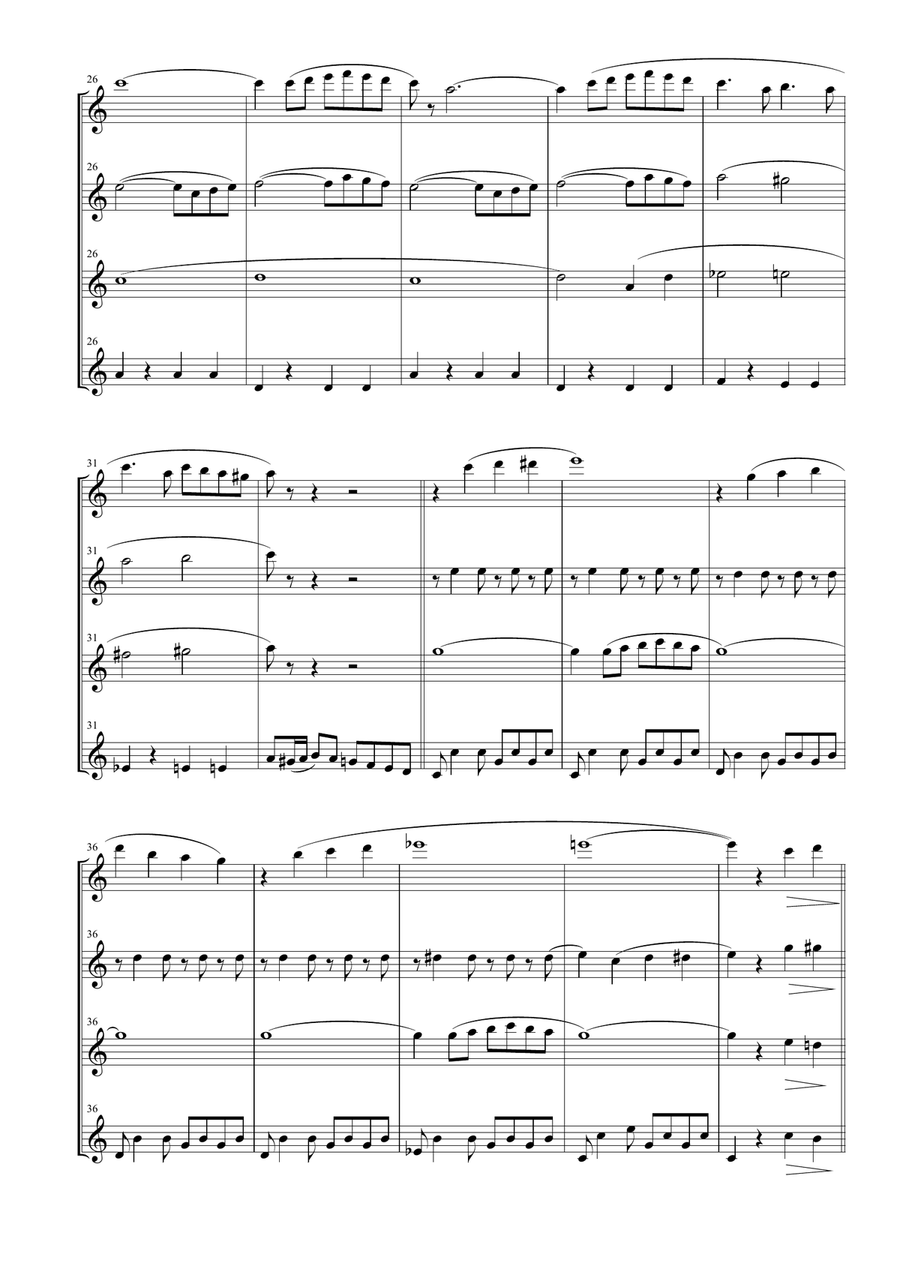 Life Is Beautiful (la Vita E Bella) Woodwind Quartet scores gallery preview page 5