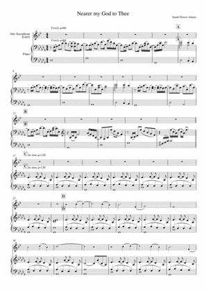 Nearer my God to Thee (piano & alto sax) - EASY