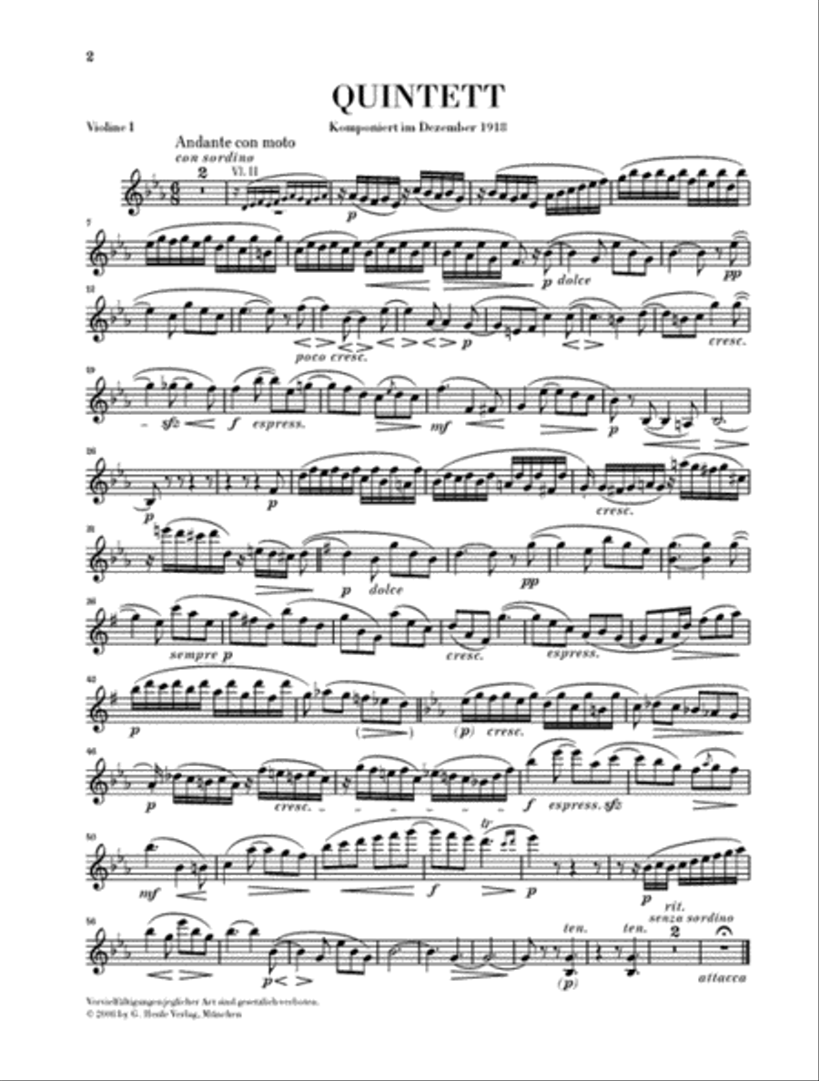 String Quintet in E-flat Major String Quintet scores gallery preview page 2