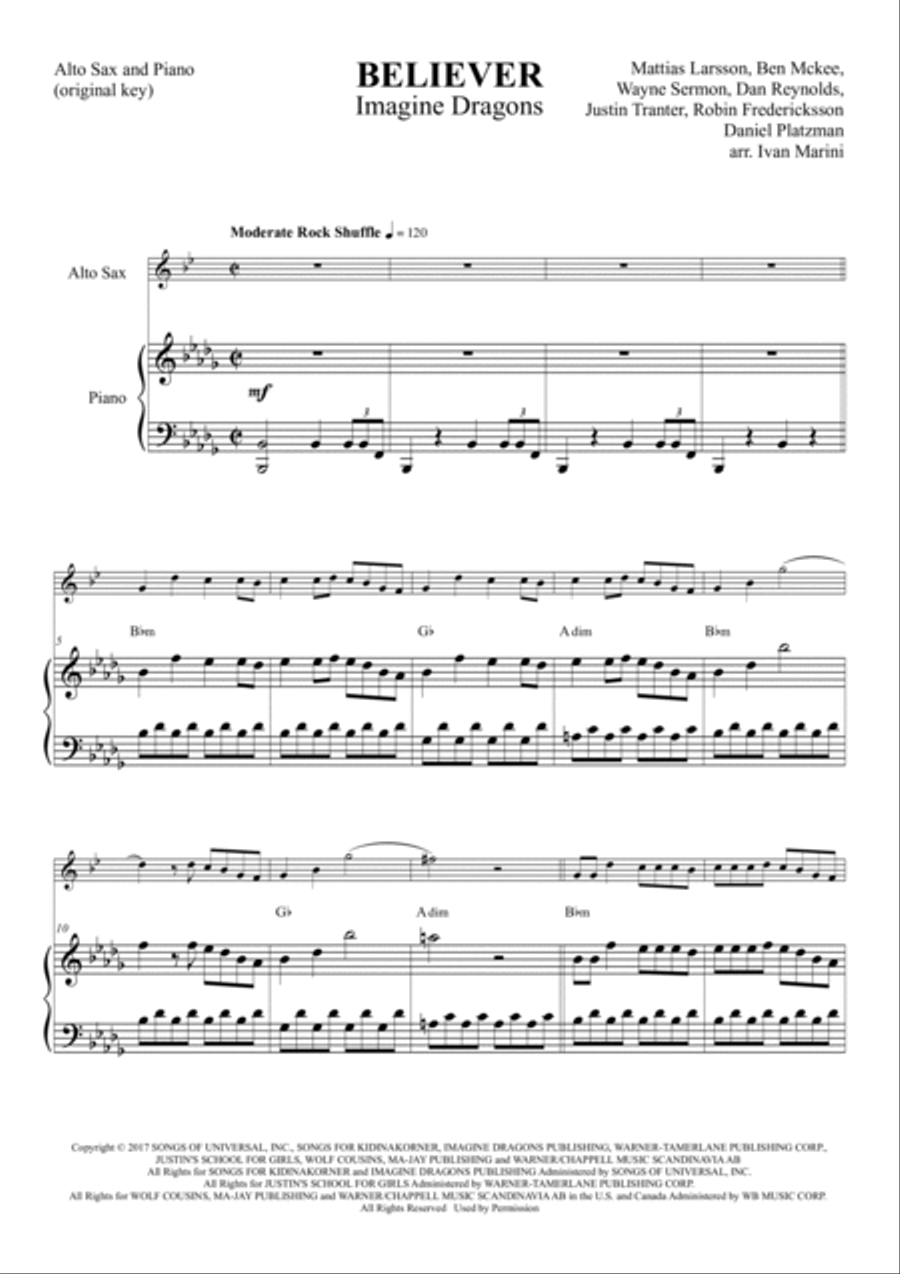 Believer Small Ensemble scores gallery preview page 2