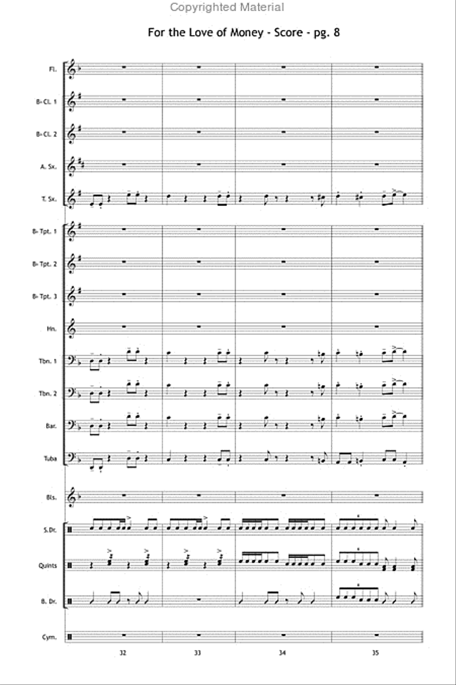 For the Love of Money Marching Band scores gallery preview page 9