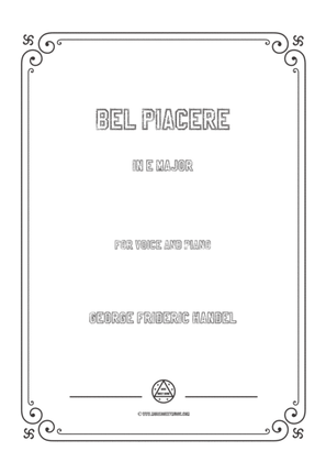 Book cover for Handel-Bel piacere in E Major,for Voice and Piano